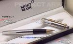 Perfect Replica Montblanc Gold Clip Stainless Steel Meisterstuck Rollerball Pen